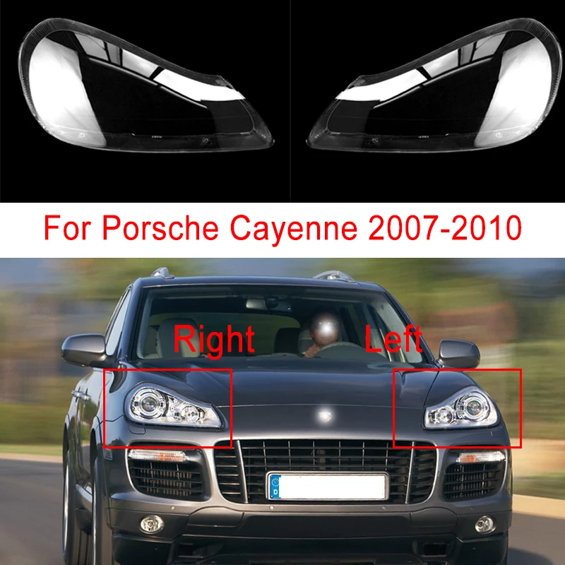 For Porsche Cayenne 2007 2008 2009 2010 Auto Front Headlight Cover Lamp Transparent Glass Lens Lampcover Car Accessories