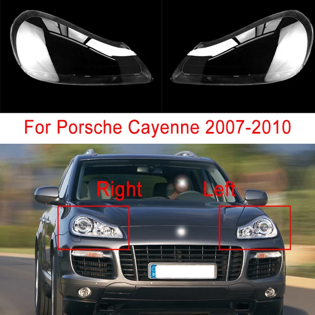 Dla Porsche Cayenne 2007 2008 2009 2010 Automatyczna osłona przedniego reflektora Lampa przezroczysta szklana soczewka Osłona lampy Akcesoria samochodowe