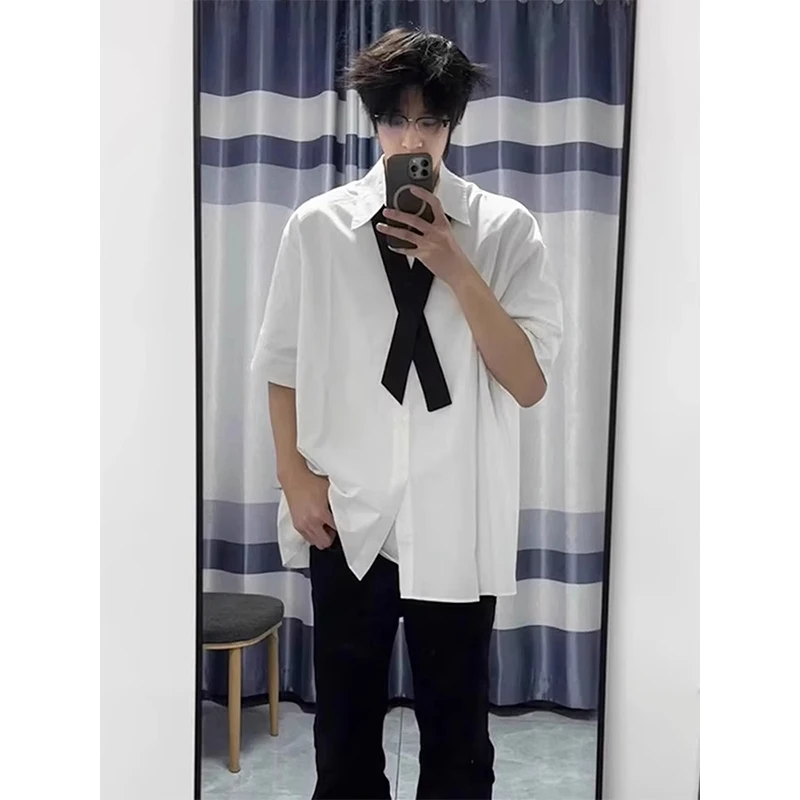 

Detachable Sve irt for Men White ort Sve Summer Youth Sle Cleanfit Sun Protection Outerwear Loose Fit Polyester