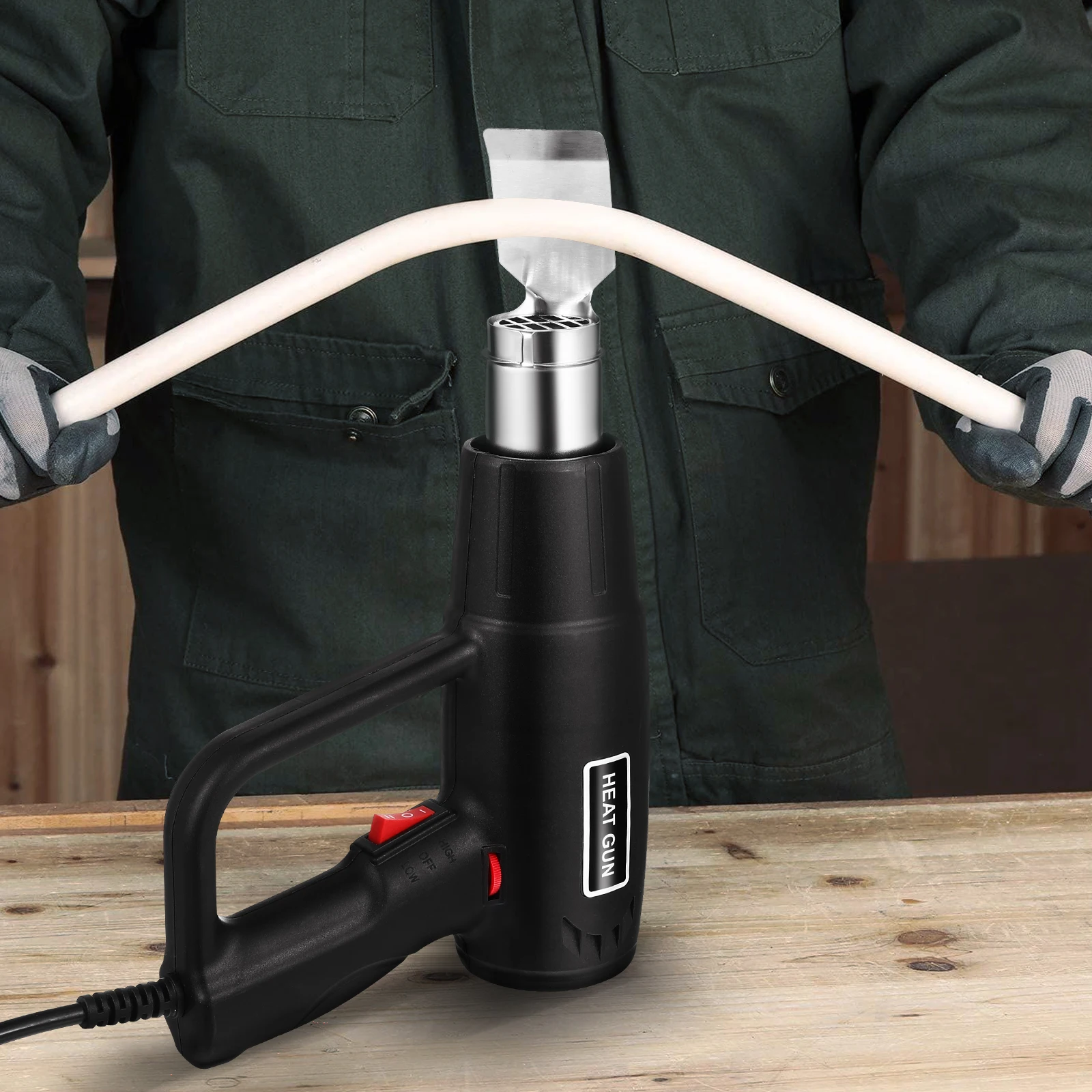 

Heat Gun Electric Hot Air Blower 1500W 2 Temperature Adjustable Corded Handheld Tool for Car Film PVC Electronics Phone Repair