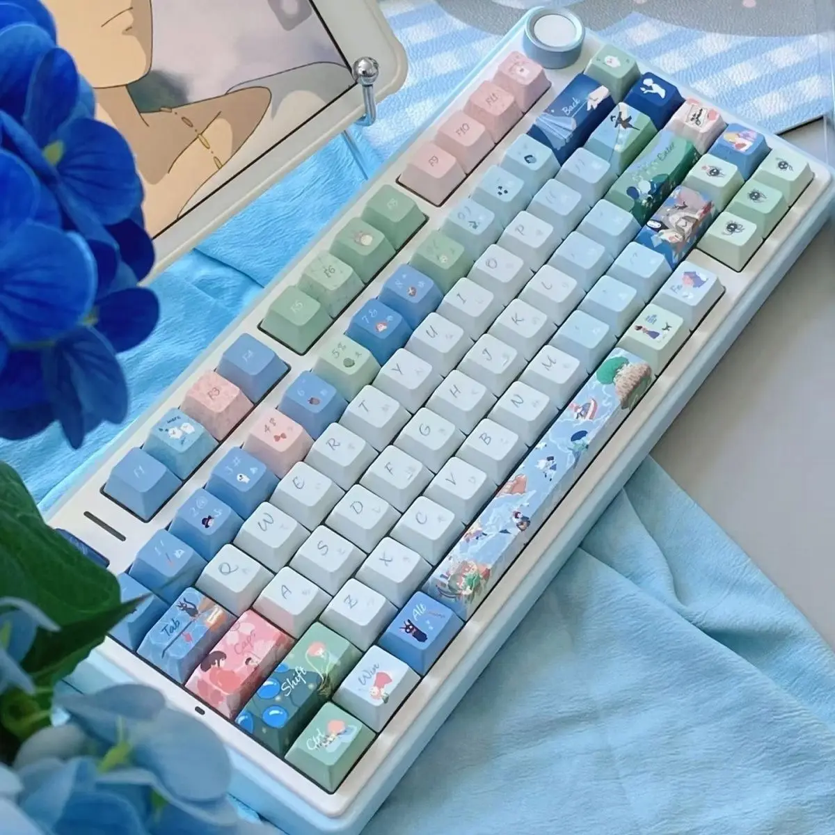 Summer Keycaps 143 Keys Ergonomics PBT Sublimation Computer Accessories Blue Keycaps for Mechanical Keyboard Customized Gifts