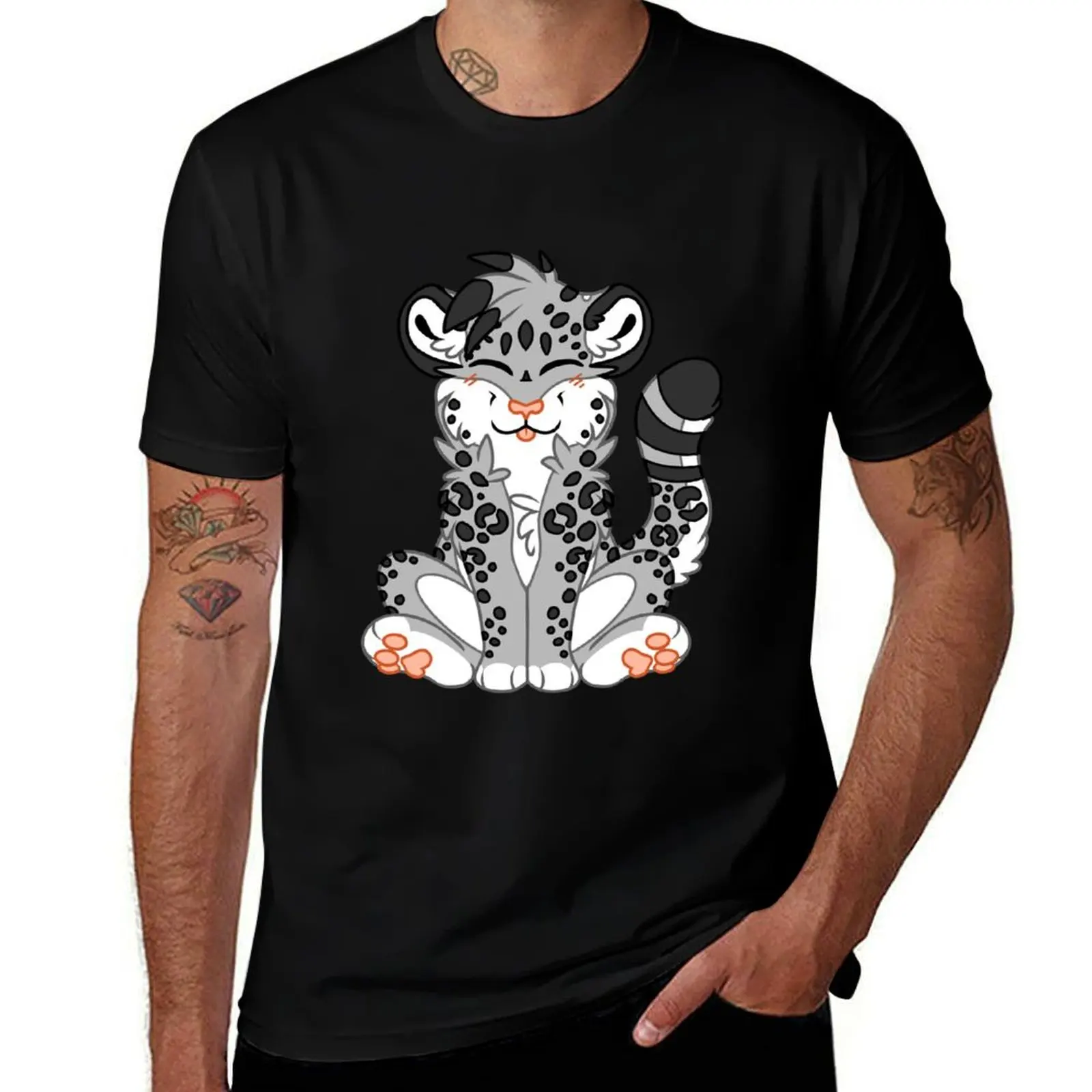 

Chibi cotton Snow t T-Shirt shirts 100% mens shirts man Cute t Leopard graphic