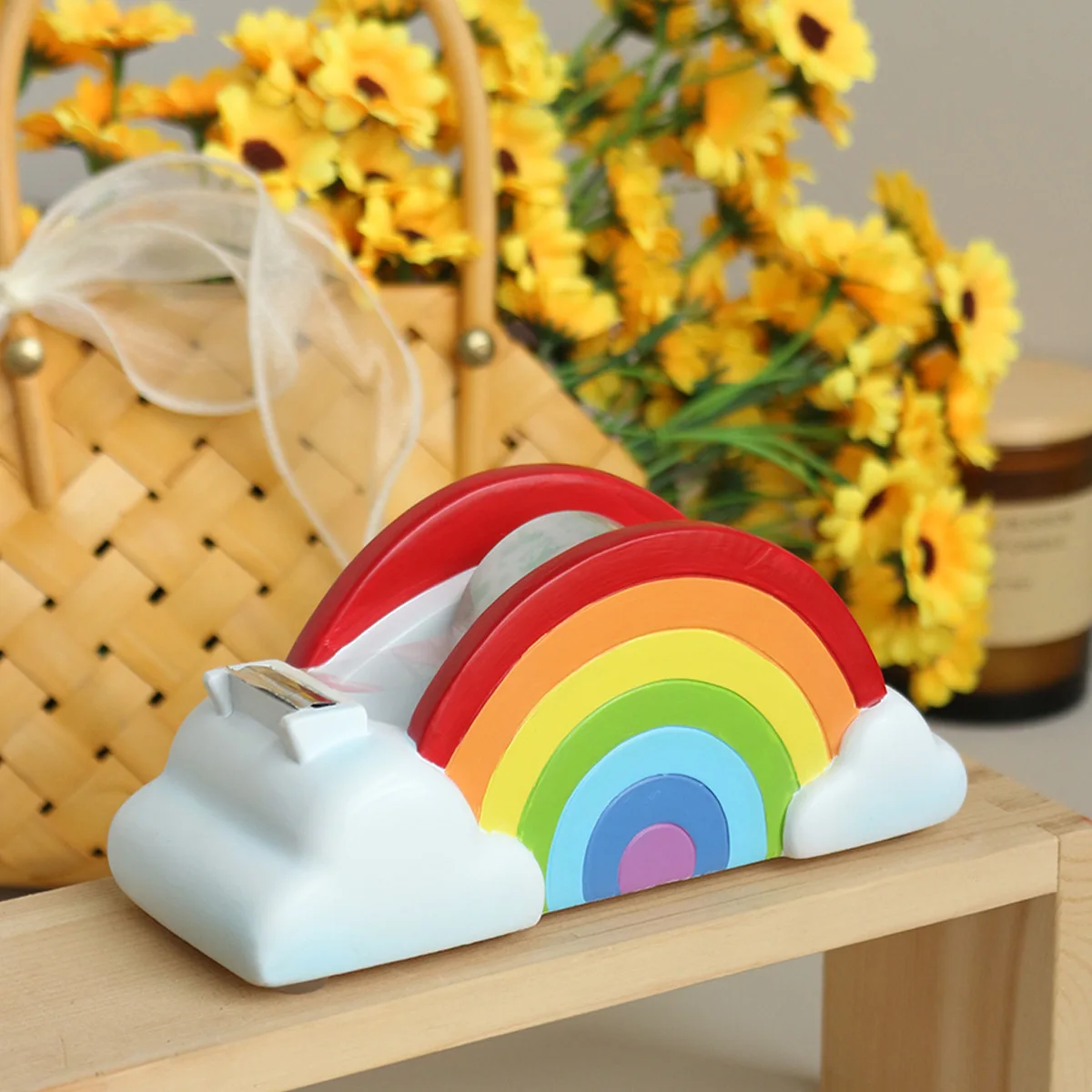 home-decor-creative-rainbow-tape-distributor-decorative-piece-tape-cutter-suitable-for-home-and-office-desk-items