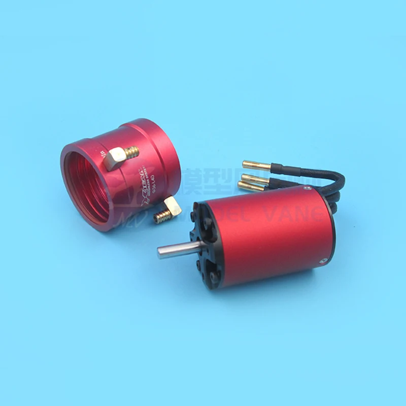 4-Pole 3650 Brushless Motor KV3300+Water-Cooling Jacket RC Boat Power Set 5mm Shaft 50-75CM Ship Strong Torque High Efficiency