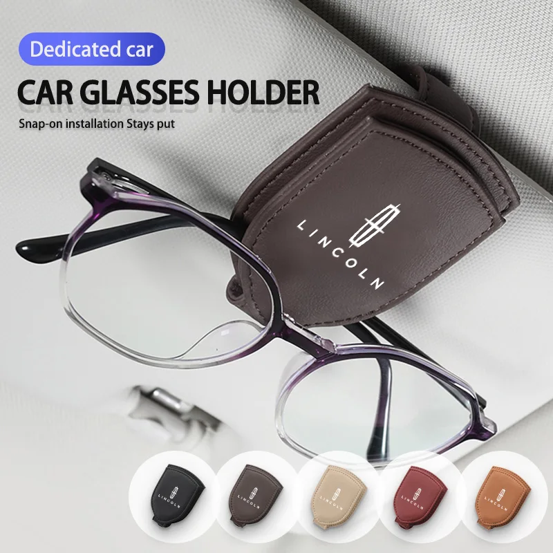 Car Sun Visor Glasses Clip Hanger Fastener Sunglasses Holder For Lincoln Aviator Navigator Continental Nautilus Flyer Corsair