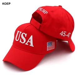 New 45-47 Donald Trump 2024 Red Baseball Caps Large Size USA Snapback President Hat Embroidery Wholesale Drop Shipping Hats