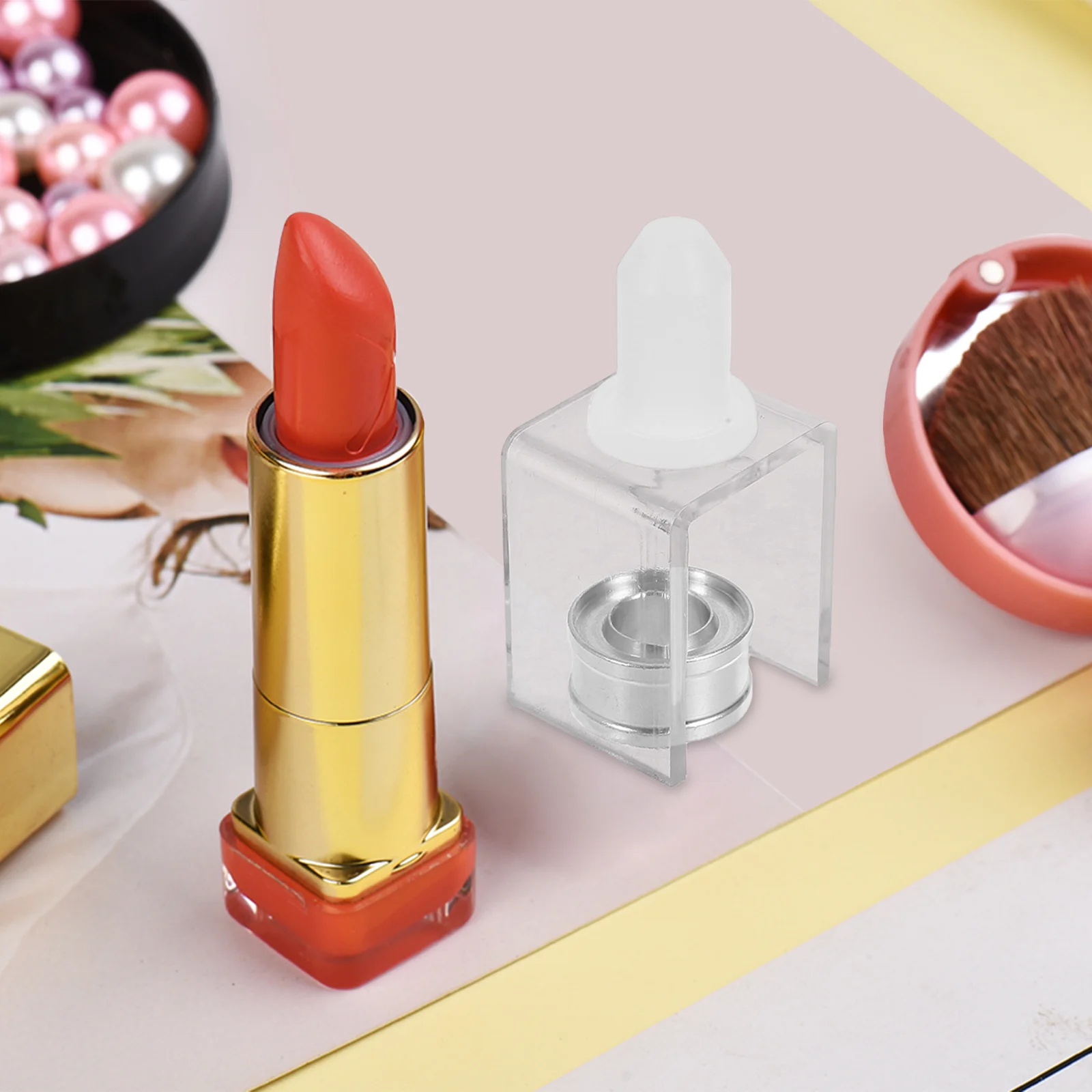 1 مجموعة سيليكون قالب أحمر الشفاه ثقب واحد حامل قابلة لإعادة الاستخدام لتقوم بها بنفسك قالب ل محلية الصنع 12.1 مللي متر أنبوب أحمر الشفاه عدة سهلة الاستخدام