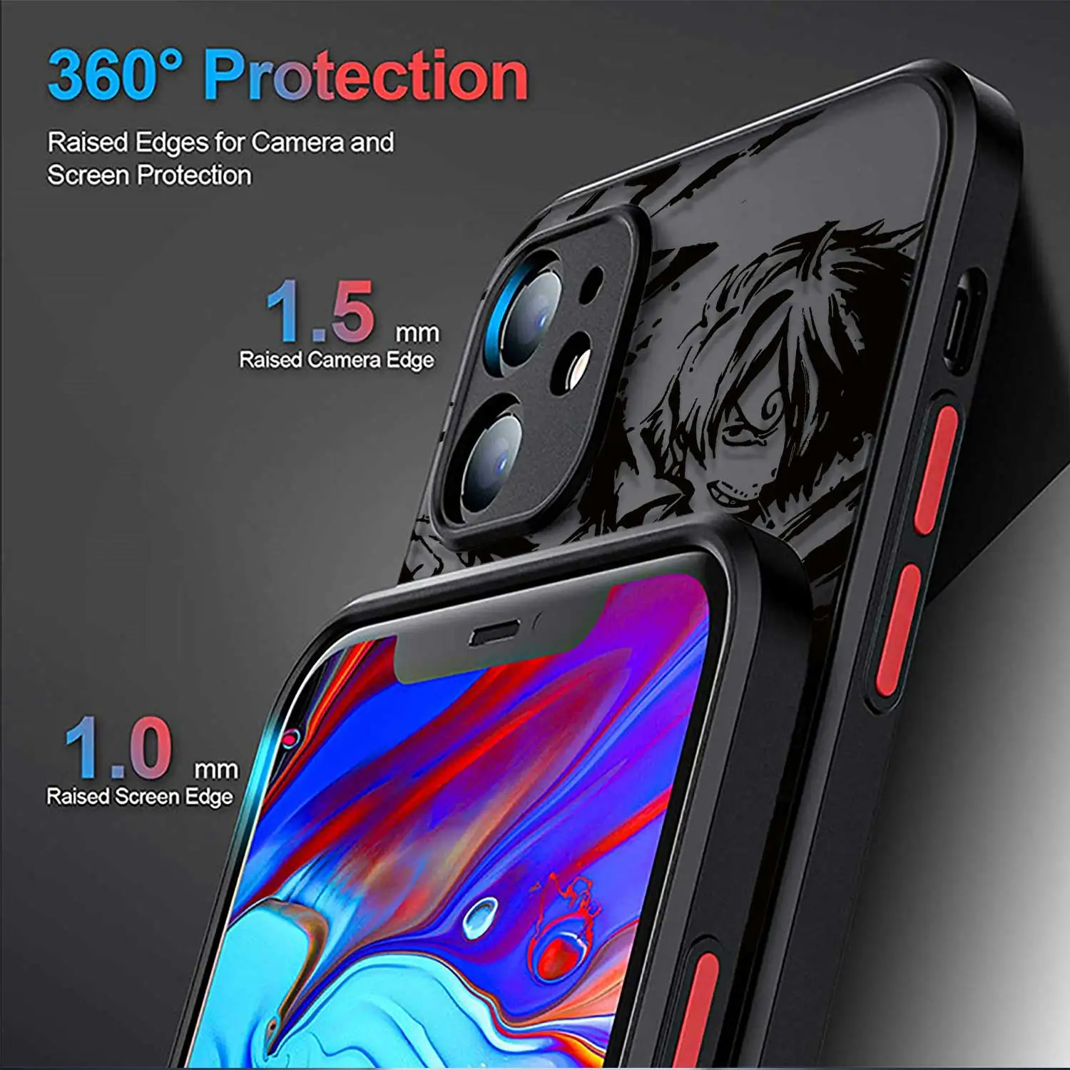 Matte Case For Xiaomi Redmi Note 13 11 12 12S 10 8 Pro 9 8T 9S 7 Cover for Redmi 10 K40 10C 9 12C Anime Painting O-One-Pieces