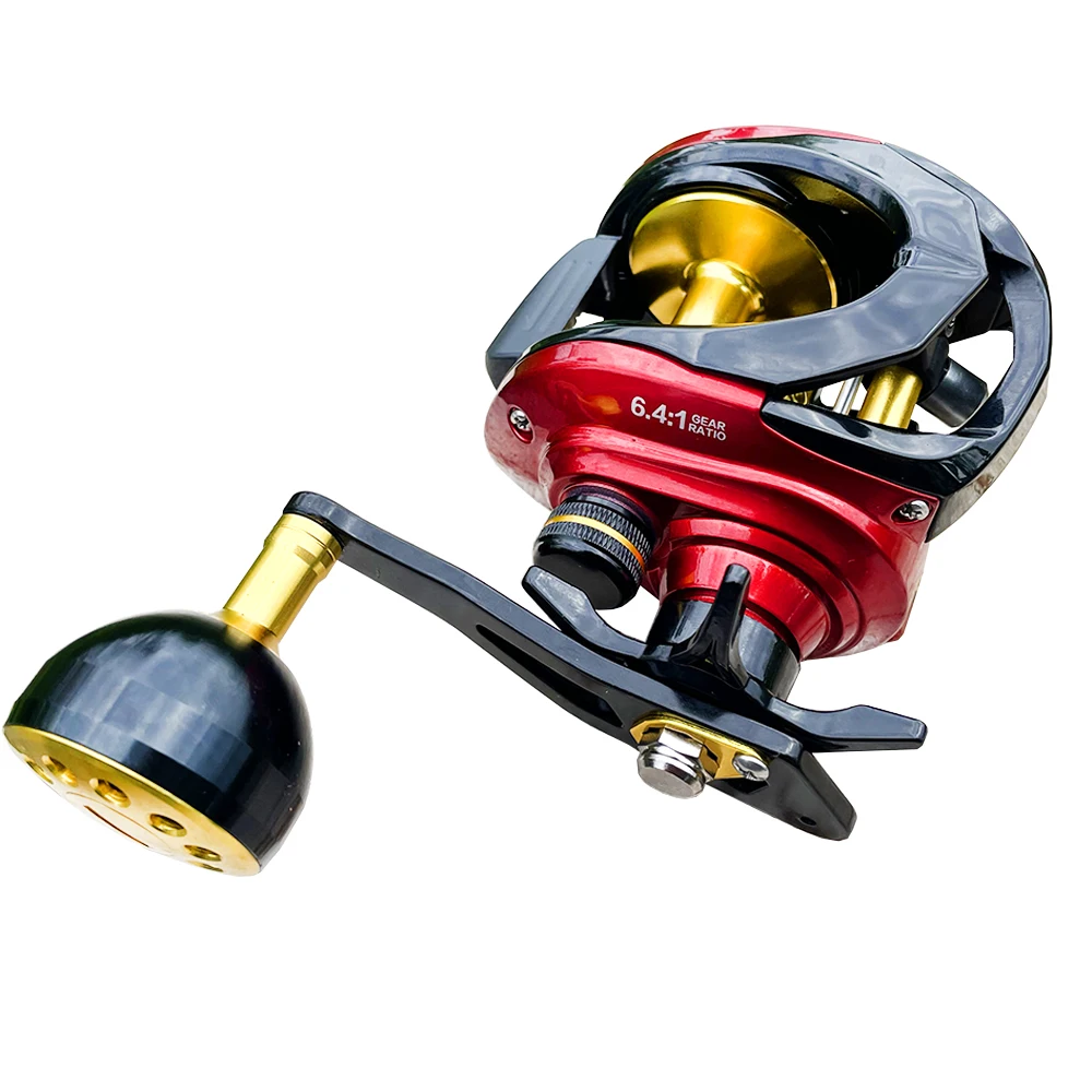 Long Cast Baitcasting Reel 6.4:1 Gear Ratio Reels Carbon Body 8+1Ball Bearings 15 KG Drag 265g JIG Fishing Coil Strong Brake