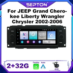 SEPTON Araba Radyo Ses Stereo JEEP Grand Cherokee Liberty Wrangler Chrysler 2002-2006 Navi Autoradio Araba Ekran Android Otomatik