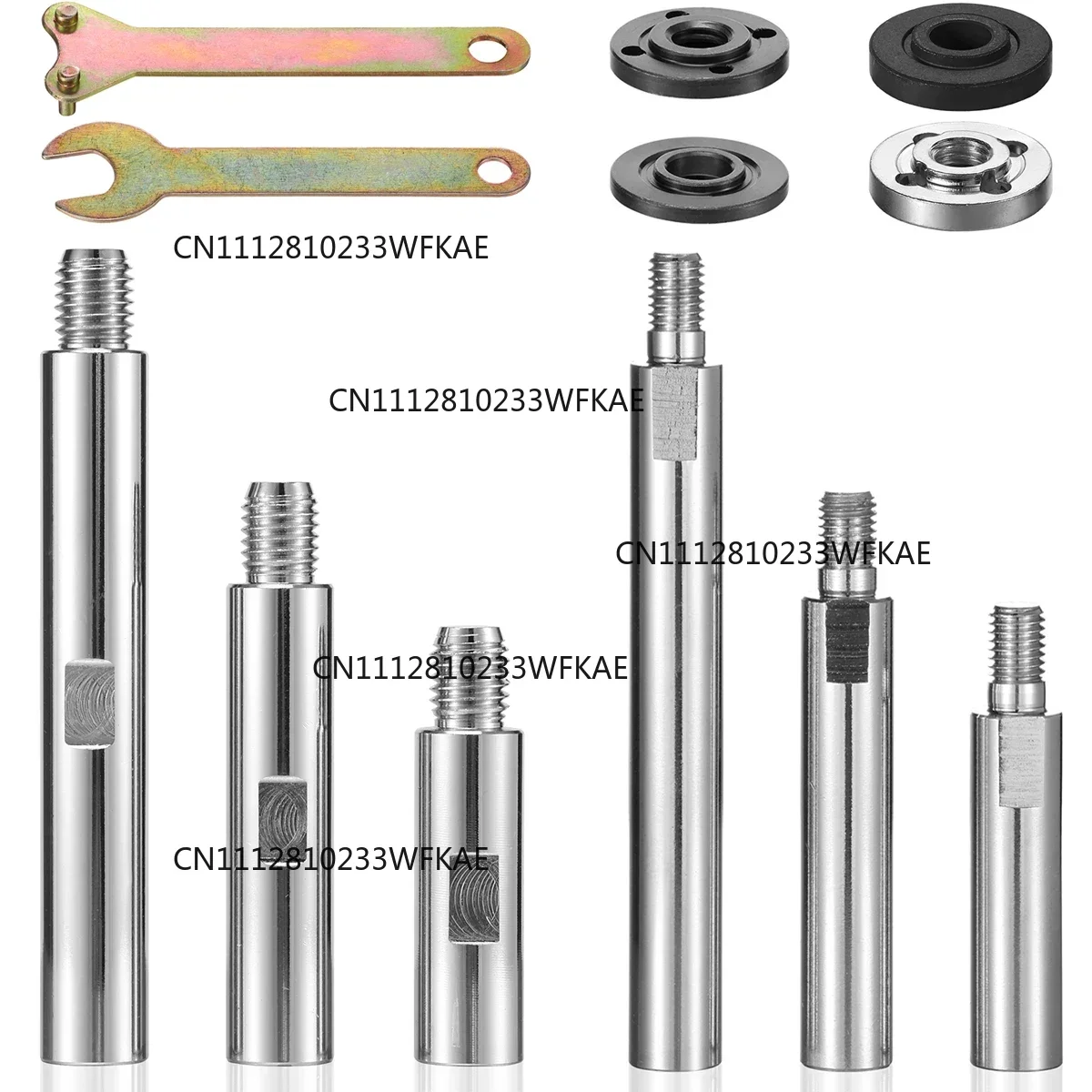 Angle Grinder Extension Connecting Rod and Flange Nut Kit for M10/M14 Thread Polisher Connection Adapter Extension Shaft