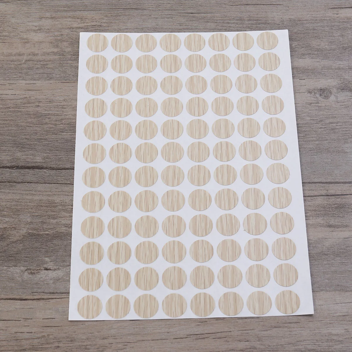 96Pcs Waterproof Screw Hole Covers Non-Slip Wood Texture Sticker for Furniture Repair Easy Apply Remove No Residue 15Mm
