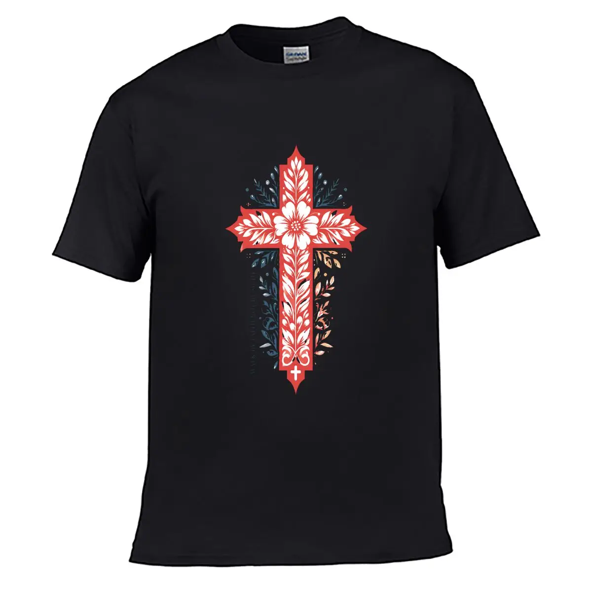 Floral Cross Walk By Faith Not By Sight Christian Street Loose Simple Tee
