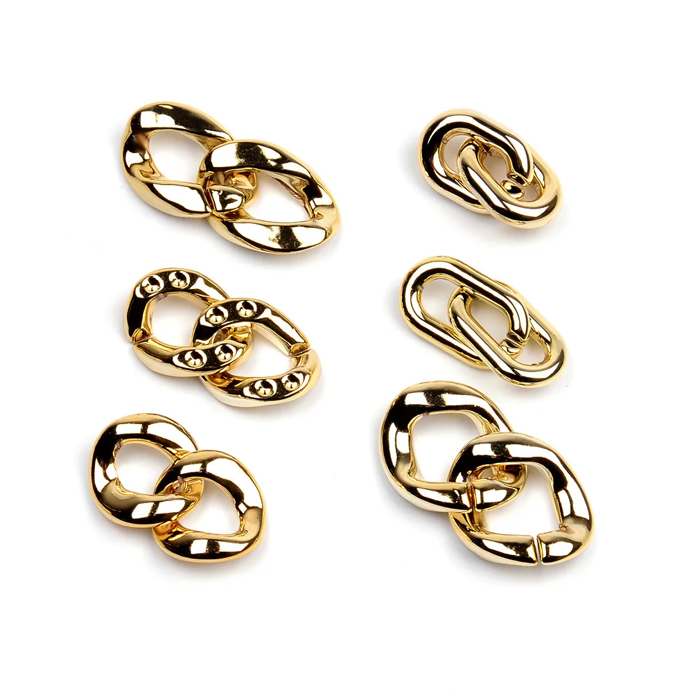 20 Pieces  Gold Plastic Opening Ring Detachable Buckle  DIY Makes Necklaces, Bracelets, Clothing Chains, Accessories Materials