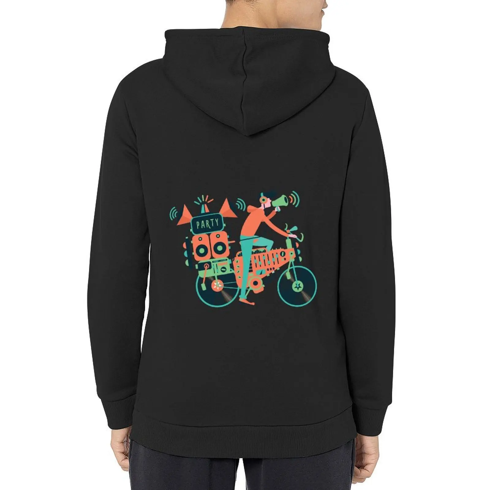 

Party bike. Music and cycling Hoodie anime clothing men wear men's sweat-shirt set men clothes designer hoodies