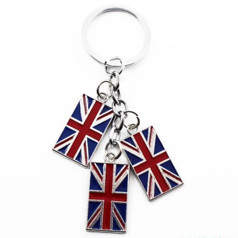 Cartoon Punk Enamel UK Flag Union Jack Keychain For Keys Car Key Ring Couple Key Chains Pendant Travel Souvenir Jewelry Bijoux