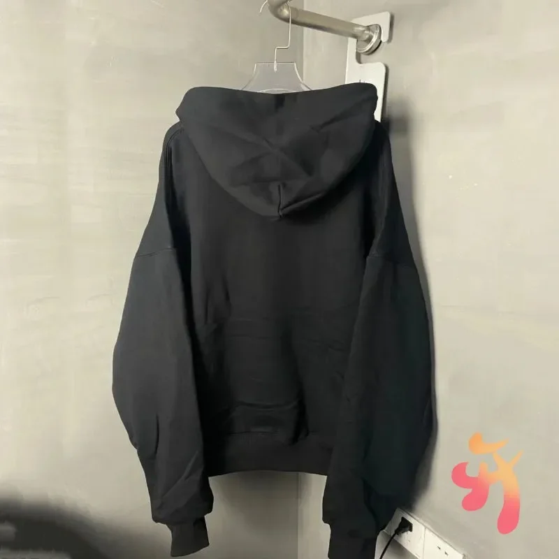 1:1 Quality Thickened Double-layer Black Cotton Classic Blank Kanye Season Hoodies Casual Loose Men Women Street Sweatshirts