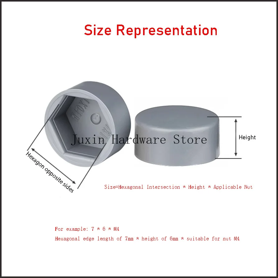 Picture 3: Hexagonal Nut Protective Cover Plastic Flat Head Decorative Cap/outer Hexagonal Screw Protective Cap M4 M5 M6 M8 M30