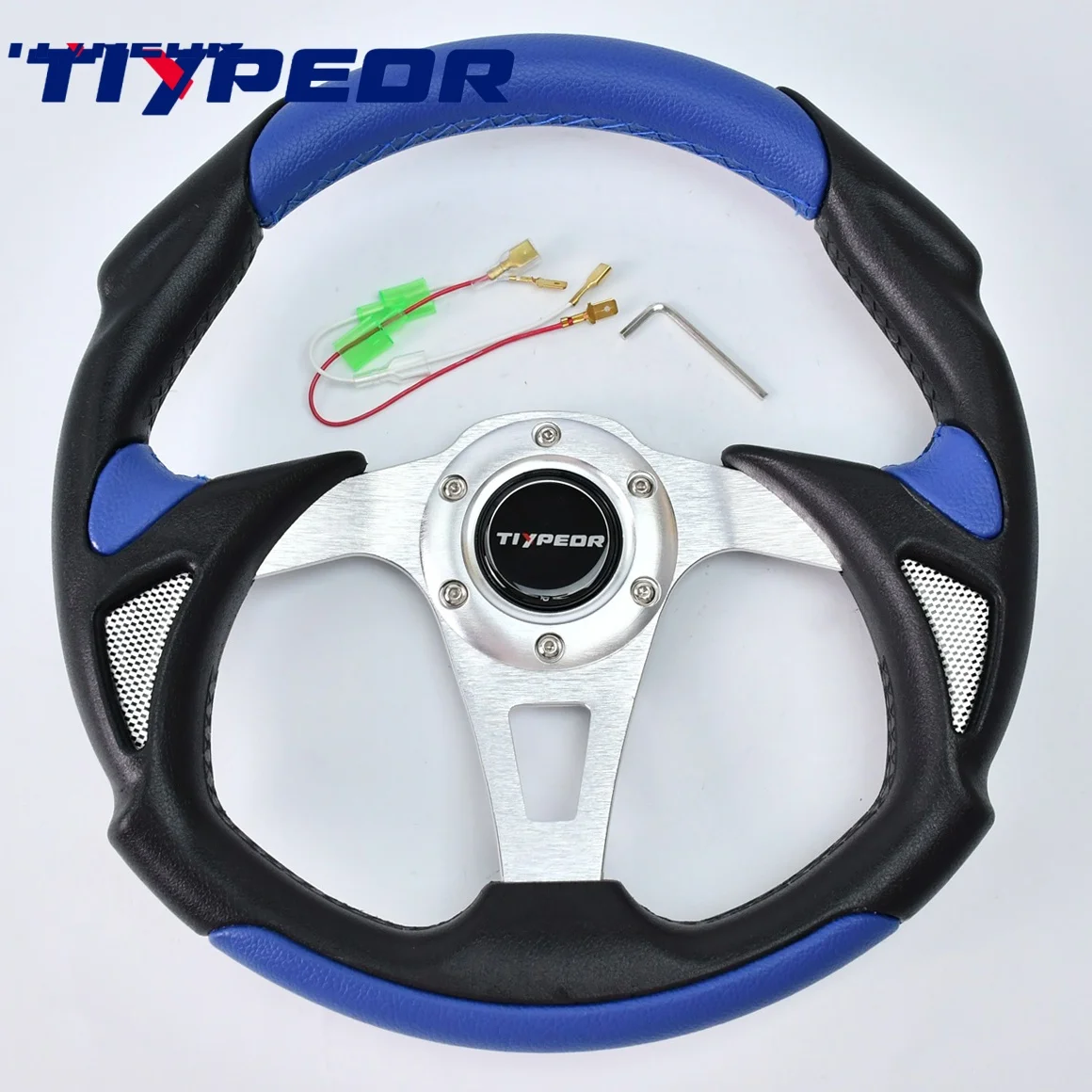 

Tiypeor 13 inch leather steering wheel for UTV golf cart drift steering wheel Steering Wheel with Accessories