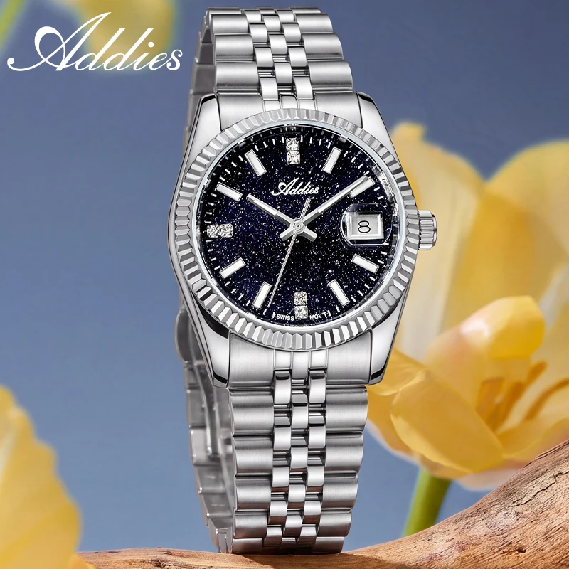 ADDIES Luxury Gold Woman Watch Sapphire Glass BGW9 Luminous 50M Waterproof Lady Watches AW25912 316L Stainless Steel Wristwatch