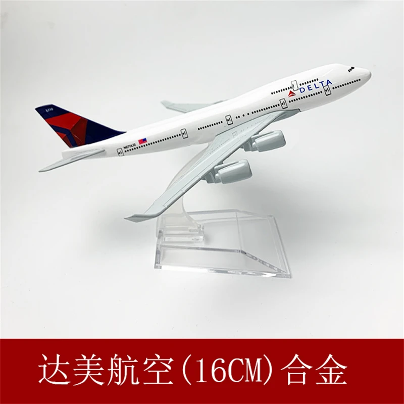 

Игрушечный самолет Delta Airlines 747, 16 см, масштаб 1:400, модель из сплава, сувенир для детей, украшение, подарок для ребенка