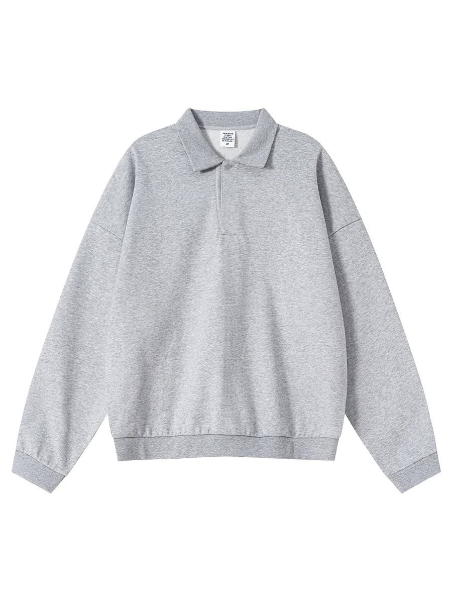 

Heavyweight Fce Cow Stoh Sweatirt Men's Autumn Winter Vintage Loose Comfortable Warm Collar up Outerwear Trendy