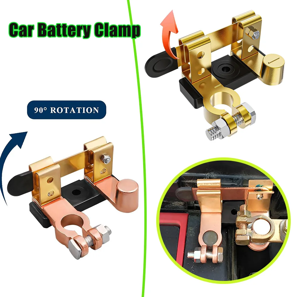 Pure Copper Car Battery Disconnect Switch Leak Proof Knife Switch Anti Leakage Brass Master Switch Positive Negative Terminal