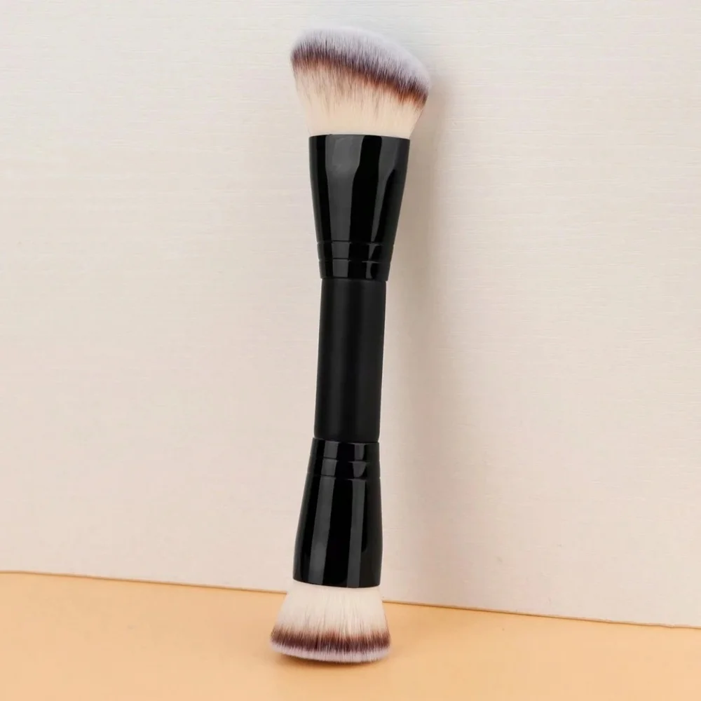 Double End Makeup Foundation Brush for Blending Liquid Pressed Powder Concealer Blush Polishing Multifunctional Makeup Brush