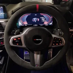 Real Alcantara Steering Wheel Cover for BMW M Sport G30 G31 G32 G20 G21 G14 G15 G16 X3 G01 X4 G02 X5 G05 Steering Cover for BMW