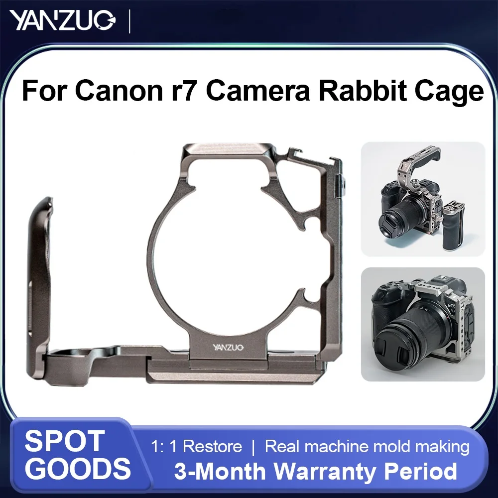 YANZUO Metal Camera Cage for Canon R7 Quick Release 2‑Point Fixed Expansion Stabilizer