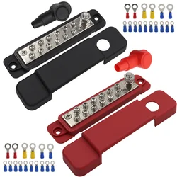 12 Point Busbar Bus Bar Power Distribution Block 180A 12V DC Pair RV Yacht Bus 12-way Terminal Wiring Row 8V 150A Bus