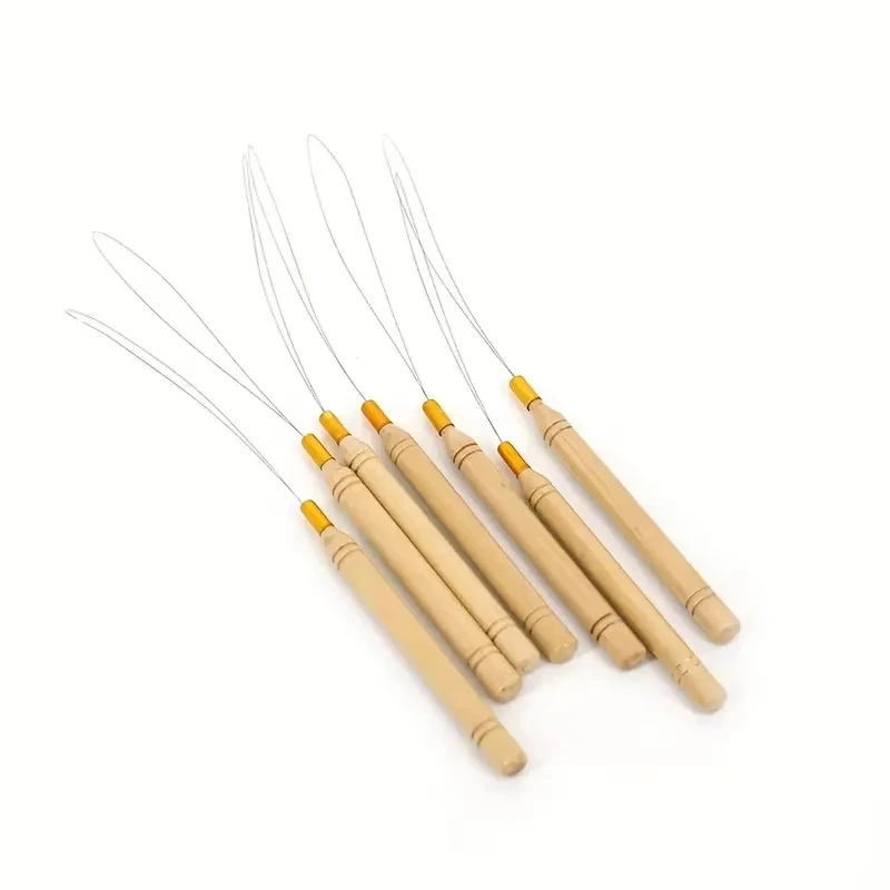 Micro Rings Loop Tool Loop Threader Pulling Needle Used with Hair Plier And Beads for Human Hair Feather Extension Tools