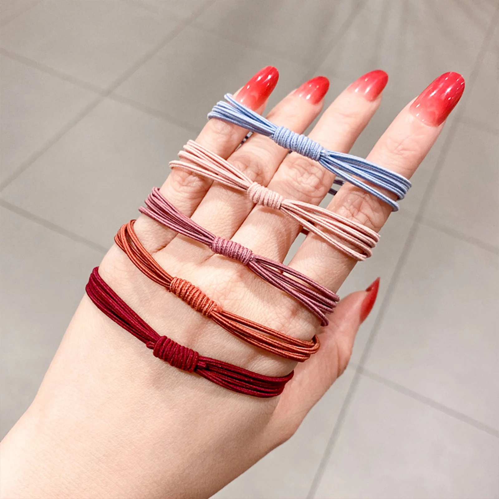 10pcs High Elasticity Hair Ties Basic Ponytail Holders No Damage Hair Bands for Women Girls Daily Use Hair Rings Mix Color