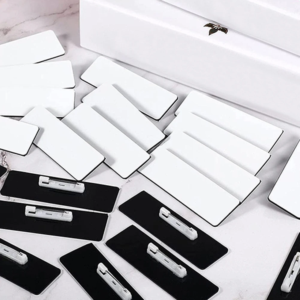 

16pcs Name Tags Sublimation Blank Badges White Magnet Clips DIY Printable Office School Supplies Customizable Identity