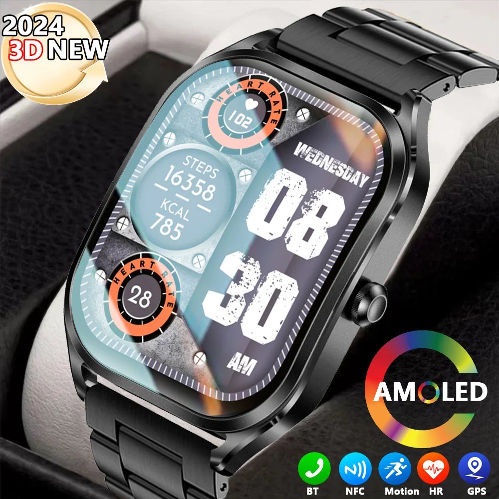 Reloj Inteligente para Hombre con Pantalla Curva 3D a Bajo Precio, Pantalla de 2.01 Pulgadas, GPS, Registro de Movimiento, Frecuencia Cardíaca, Reloj Inteligente Deportivo