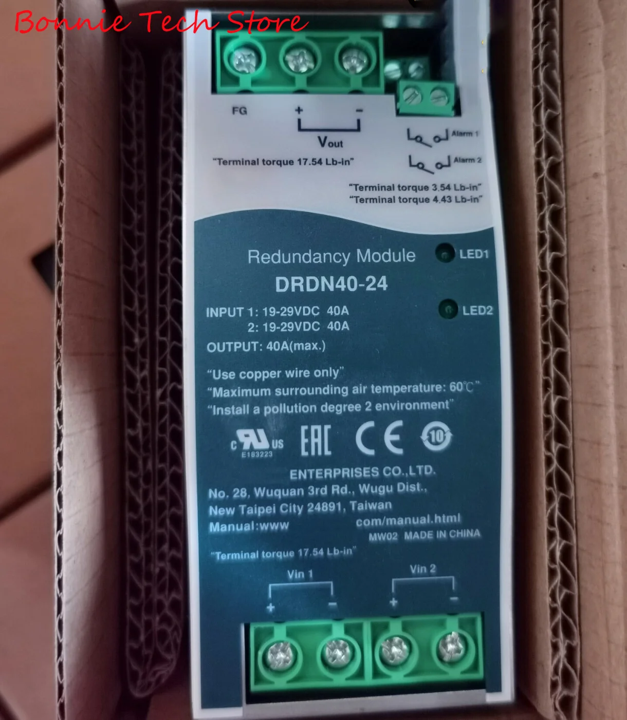 DRDN40-24 for MEAN WELL Power Supply ,  40A DIN Rail Type Redundancy Module