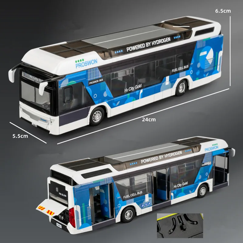 1: 32 alliage retirer nouveau modèle de bus énergétique, voiture jouet de bus électrique de ville de simulation, vente en gros
