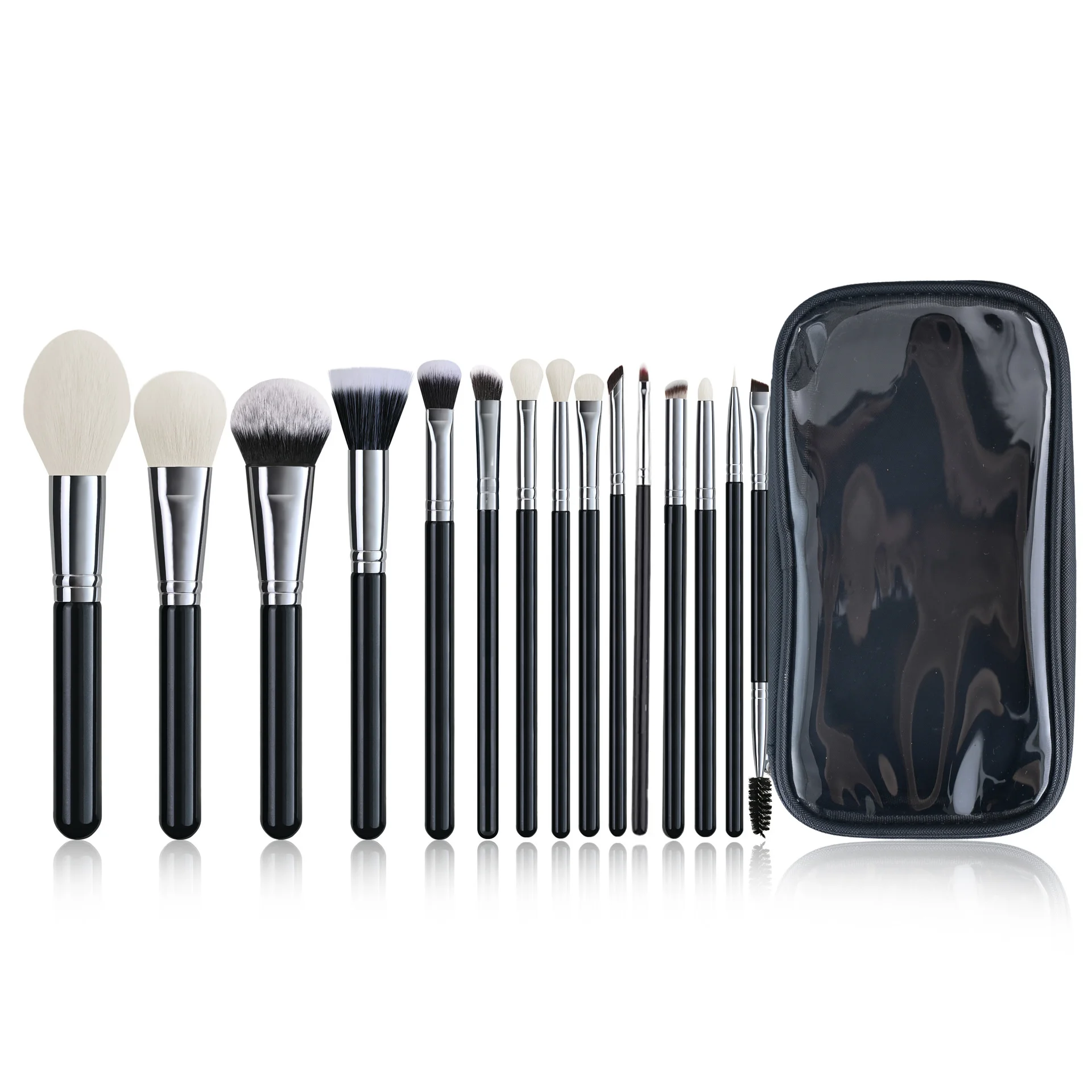 15-teiliges Tierhaar-Make-up-Pinsel-Set für Gesicht, Augen, Foundation, Puder, Blending, Concealer-Pinsel für Frauen, Teenager, Party, Geburtstagsgeschenk