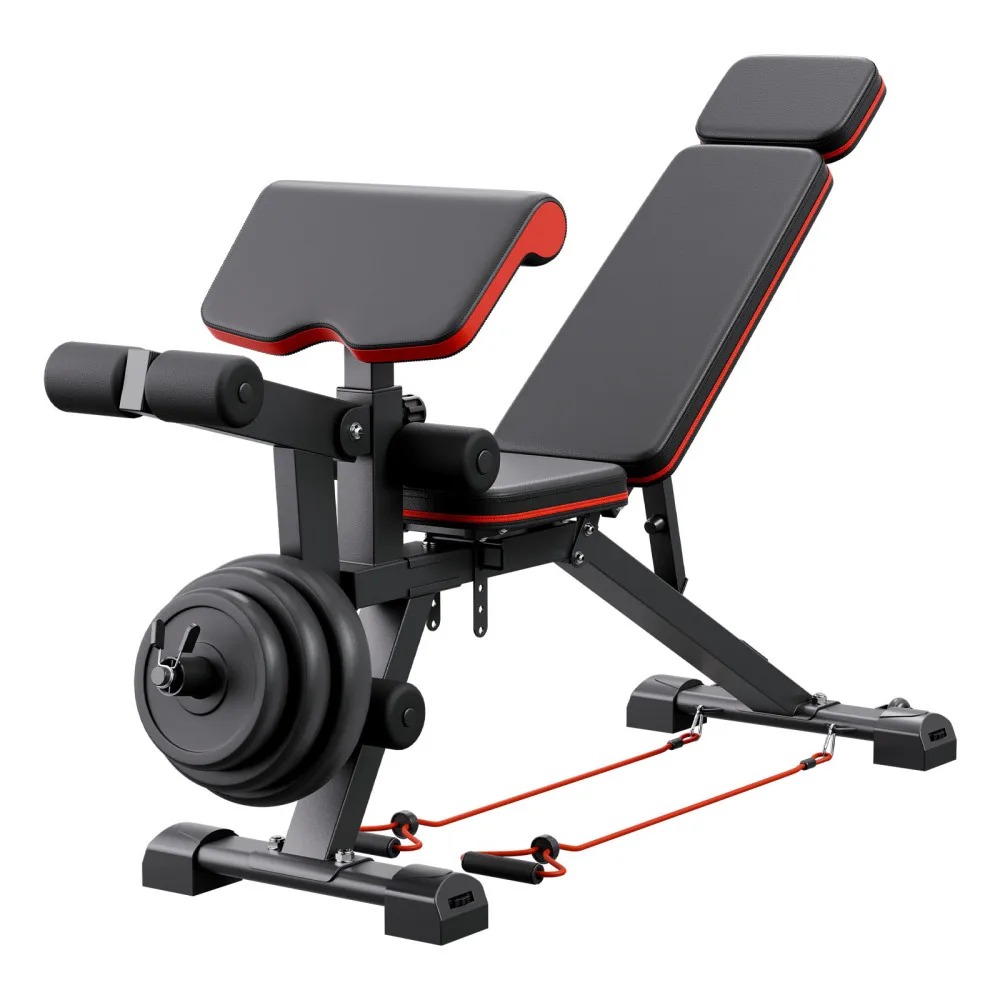Adjustable Weight Bench with 800 lb Capacity, Eight Back Positions, Five Seat Positions, Two Footrest Settings, Removable Leg Extension and 19 Inch Preacher Pad, Strength Training Workout Bench for Full-Body Exercise and Fitness in Home Gym