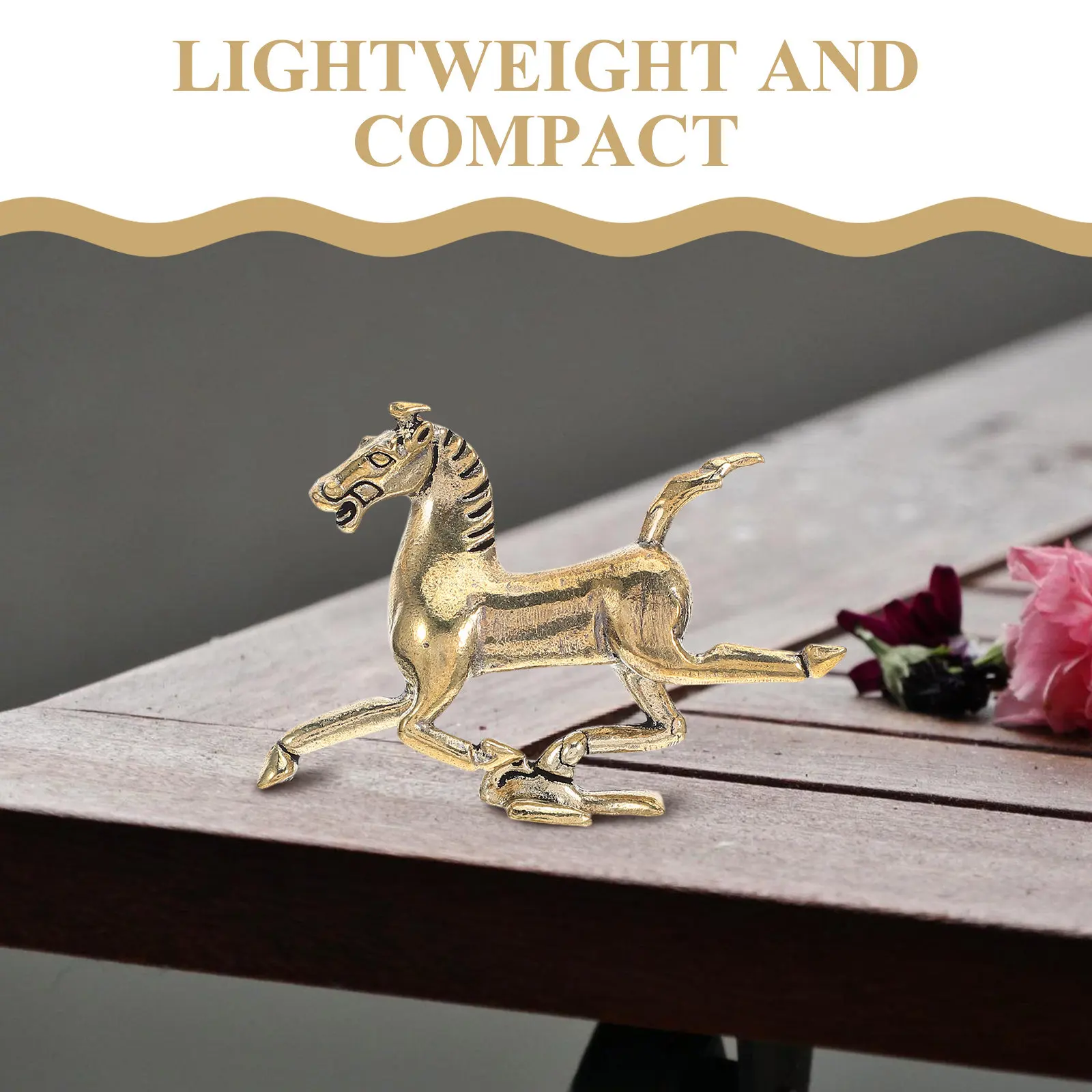 Premium Brass Galloping Horse Treading Flying Swallow Sculpture Feng Shui Horse Decor for Tabletop Desktop Cabinet Chinese