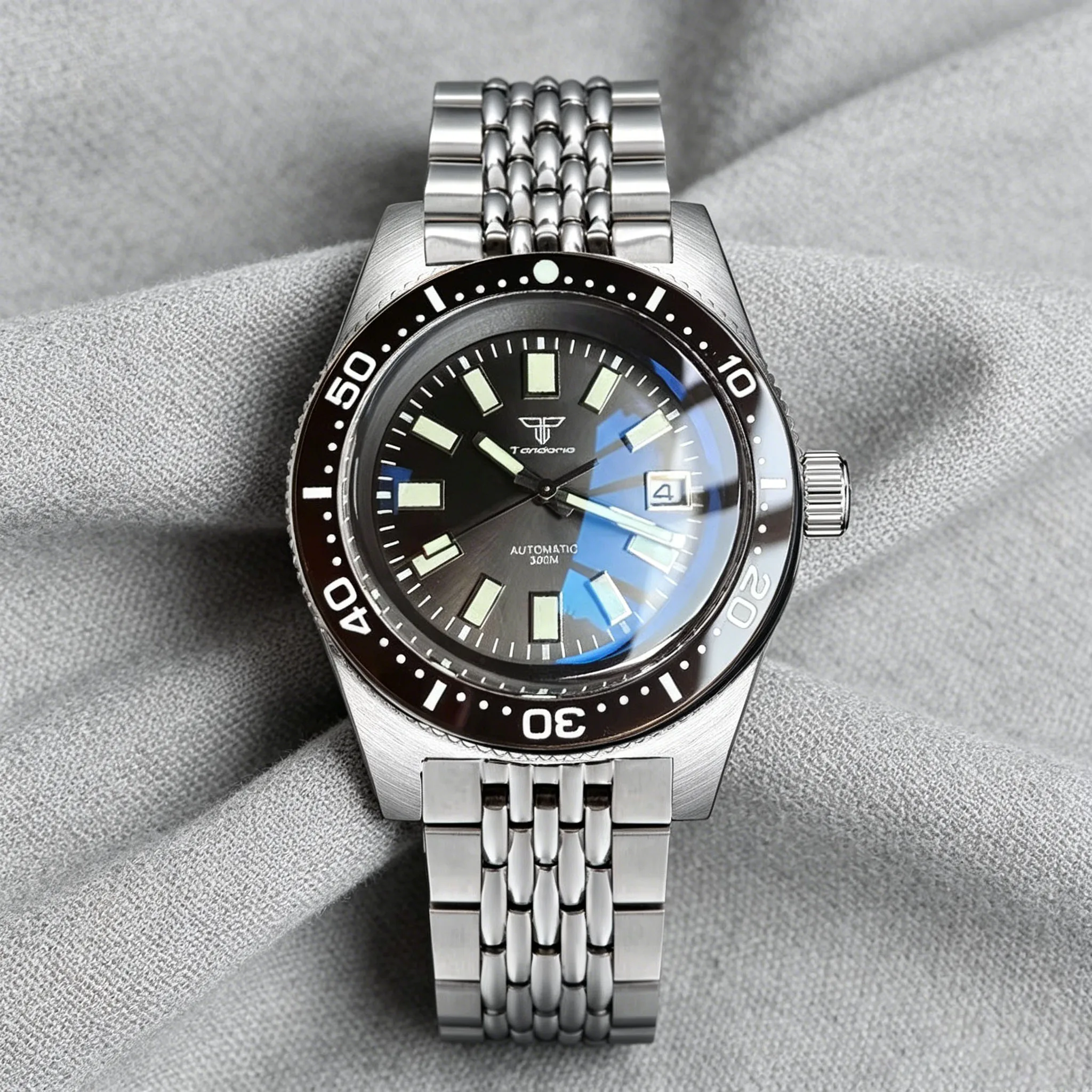 

Tandorio 41mm 30ATM Diver Mechanical Watch Sapphire Crystal Luminous Automatic NH35 PT5000 Miyota 8215 Movement Men's Watch