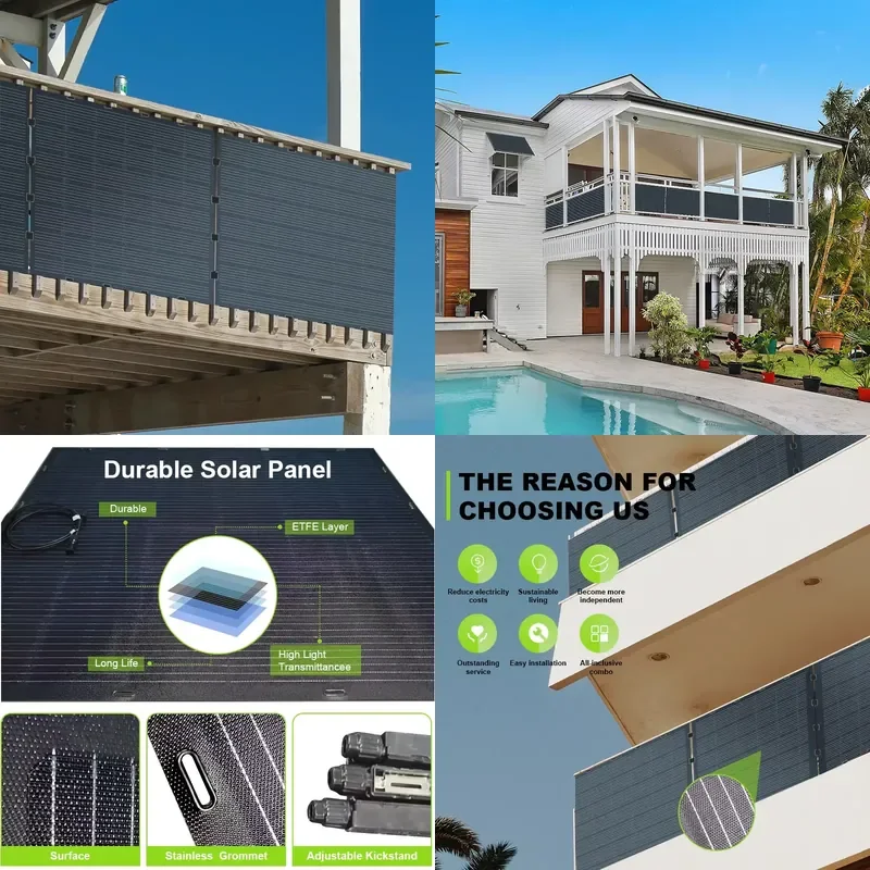 Custom Monocrystalline Silicon Flexible Solar Panels 200W/210W Solarx Energie System for Home Use Balkon Plug-in Set for