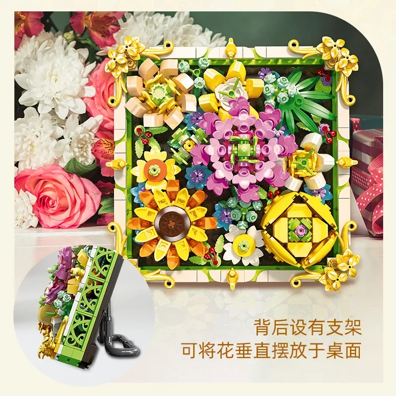 

DIY моделирование трехмерных декоративных строительных блоков JJ9027 для сборки цветов