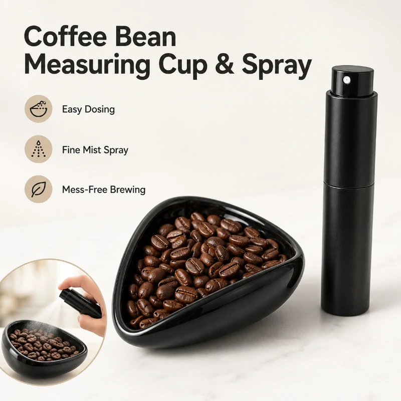 Coffee Dosing Cup Tray Spray Bottle Set Anti-Static Anti-Fly Powder Control Portable Espresso Grinder Accessories for Home Cafe