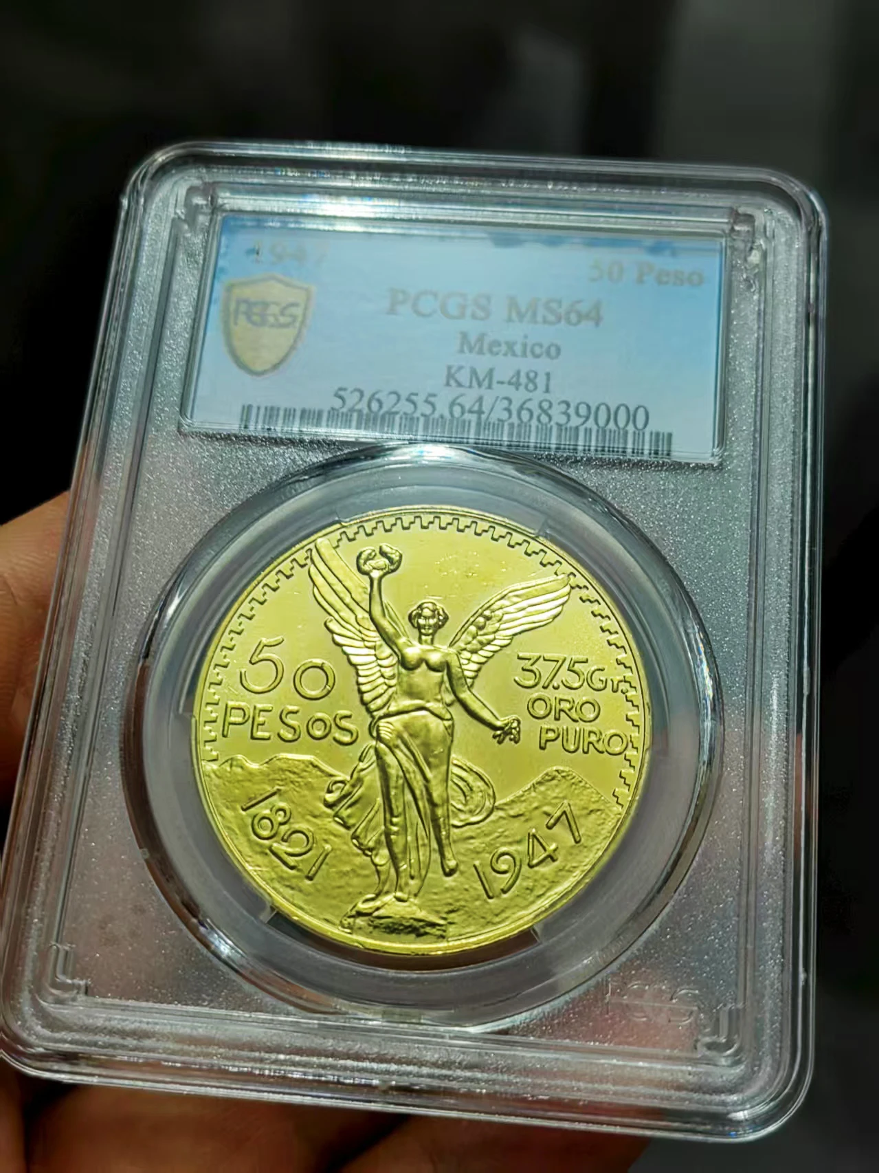 1947 Mexiko 50 Pesos Münze 24 Karat Gold Silber Münzen Hochwertige versiegelte Sammlermünze – nicht magnetisch