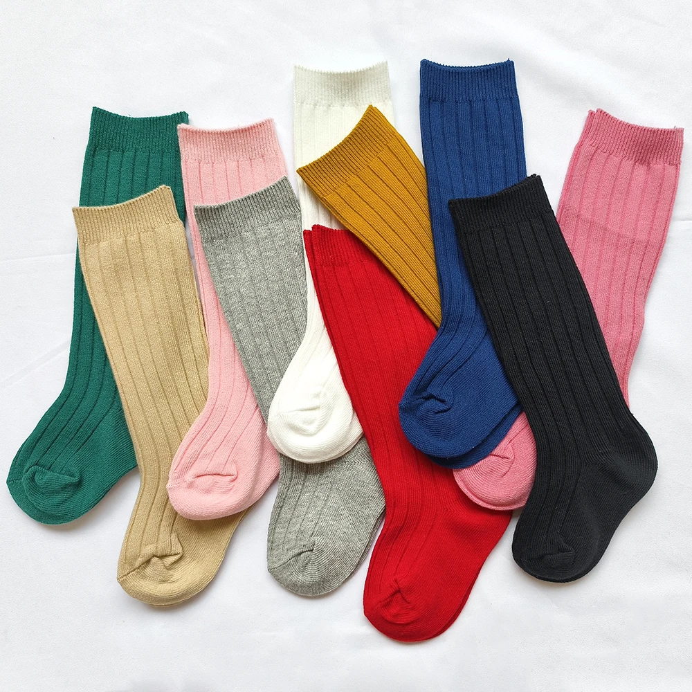 Chaussettes espagnoles pour bébés garçons et filles, longues jusqu\'au genou, en coton, respirantes, rayées, douces, pour enfants, lit deau, uniforme