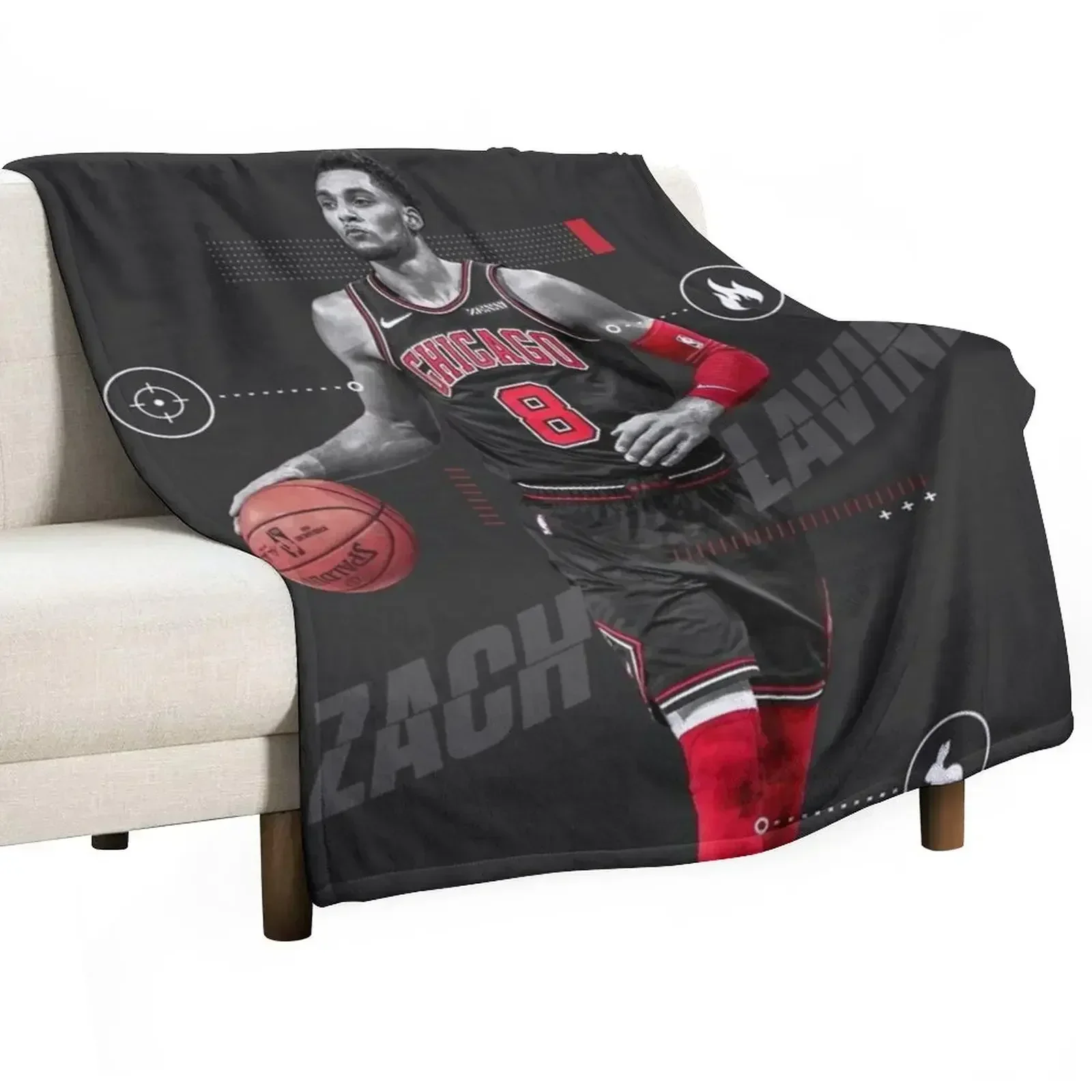 Zach LaVine Throw Blanket Soft Beds Fashion Sofas Personalized Gift Soft Plush Plaid Blankets