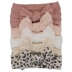 Bandeaux élastiques en Nylon pour bébé fille, lot de 5 pièces, Turban pour enfants, nouveau-né, bébé, accessoires pour cheveux