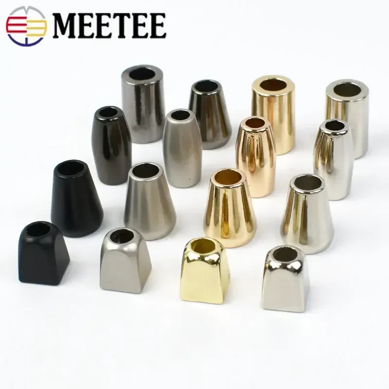 Meetee 50Pcs Metal Stopper Jacket Drawstring Button Hat Cord Lock Bell Elastic Rope End Buckle DIY Garment Decoration Stoppers