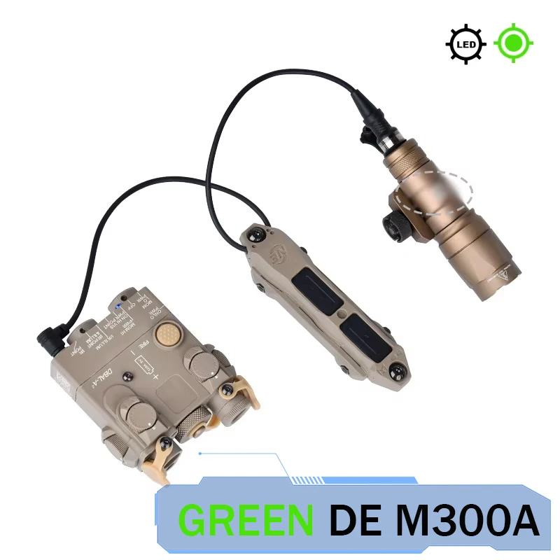 DBAL A2 Rood Groen Dot Laser Surefi M300 M600 Zaklamp Drukschakelaar Jacht Airsoft Wapen Licht Voor 20mm MLOK KEYMOD Rail